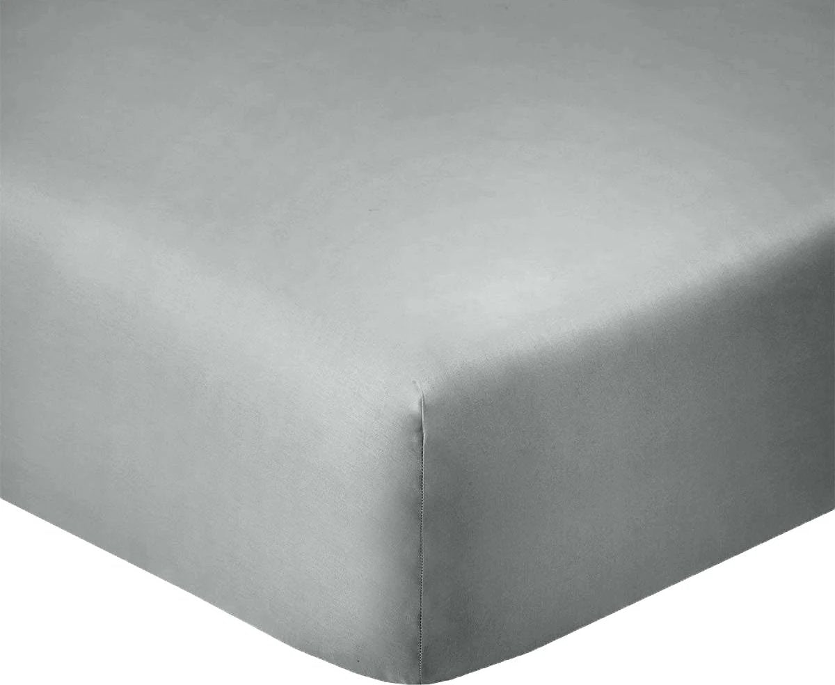 Drap housse bonnet 35cm 100% coton 57fils silver by BLANC PASSION