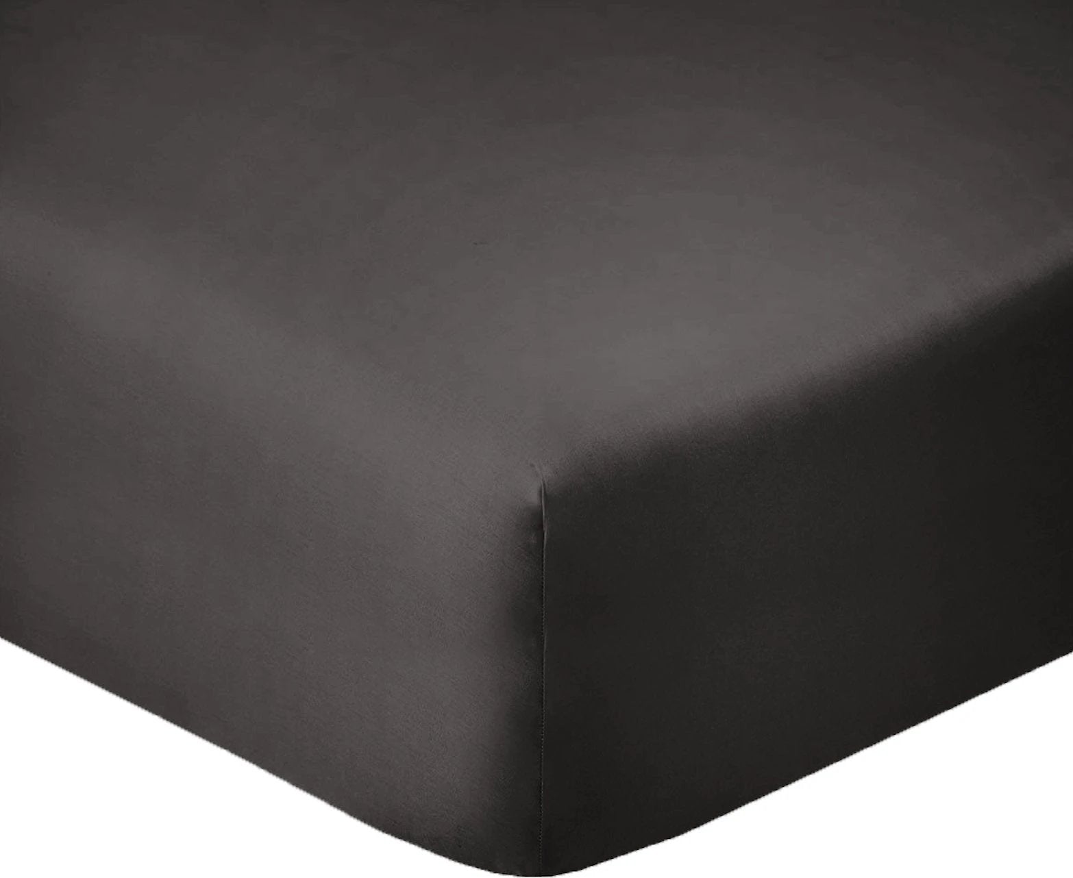 Drap housse bonnet 35cm 100% coton 57fils gris foncé by BLANC PASSION