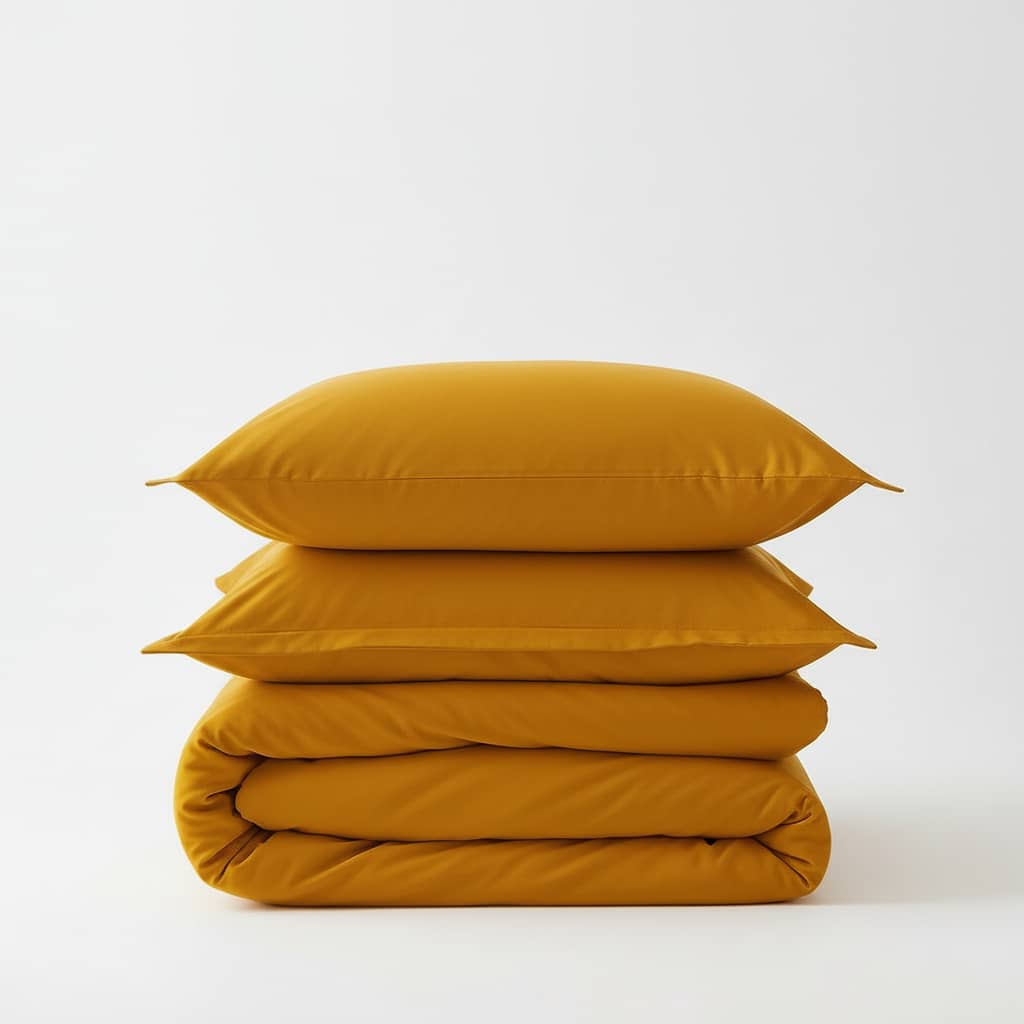 Parure housse de couette 3pcs 100% coton 57fils safran by BLANC PASSION