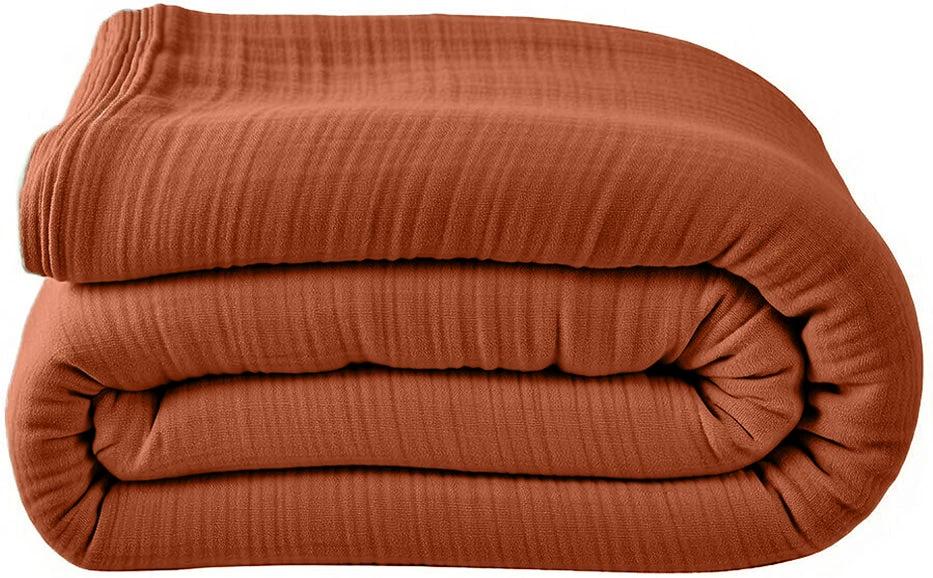 Housse de couette 100% gaze de coton lavé safran minéral by Baton Rouge