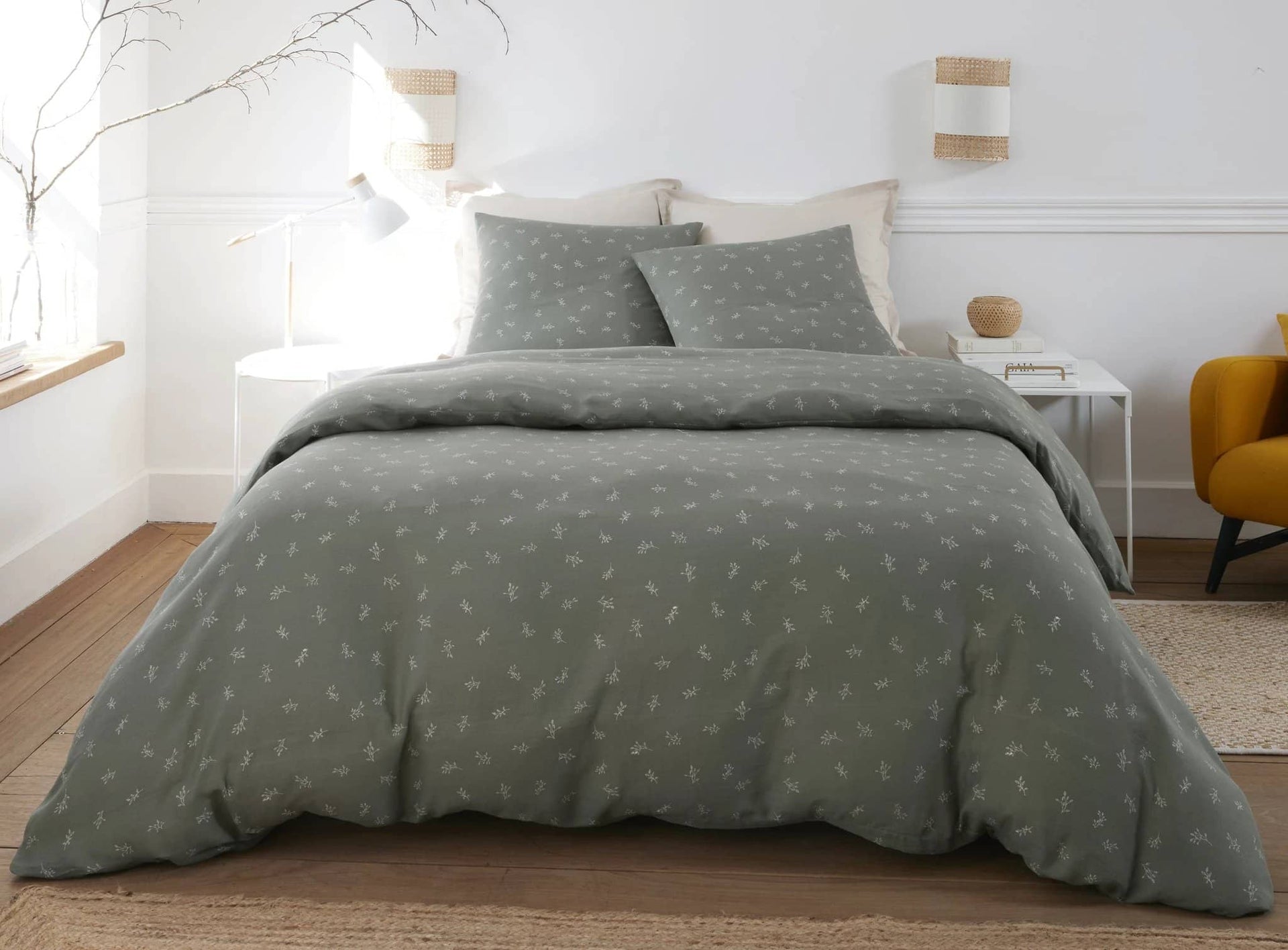 Parure housse de couette 3pcs 100% gaze de coton imprimé celestine by Baton Rouge